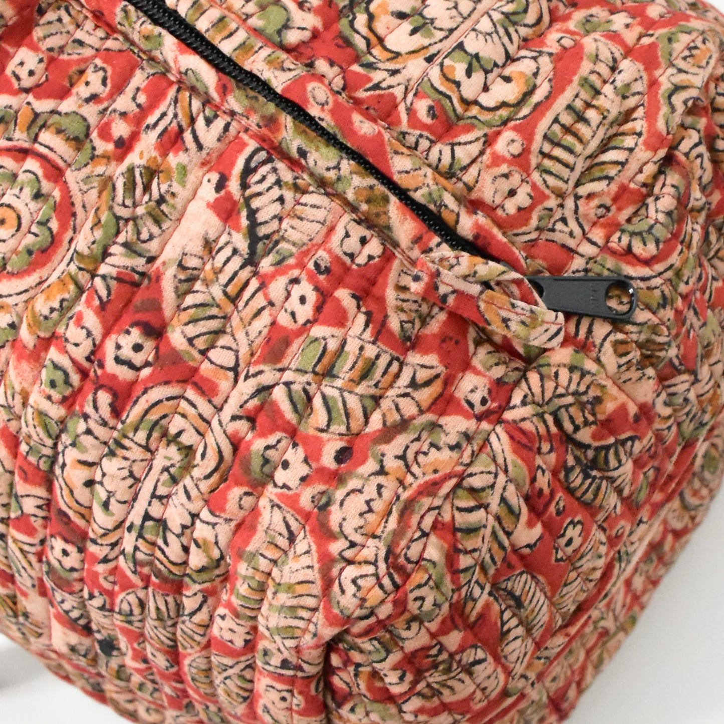 Mahogany Kalamkari Quilted Duffel Bag