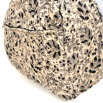 Charcoal Kalamkari Quilted Duffel Bag
